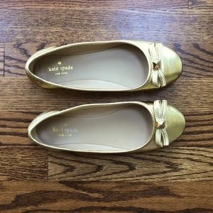 Kate Spade gold flats